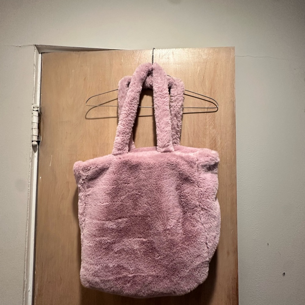 Lilac Faux Fur Tote Bag